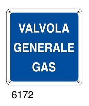 Cartello Valvola Generale Gas A Pvc Adesivo X Mm