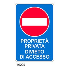 Cartello Proprietà Privata divieto di accesso Materiale e formato