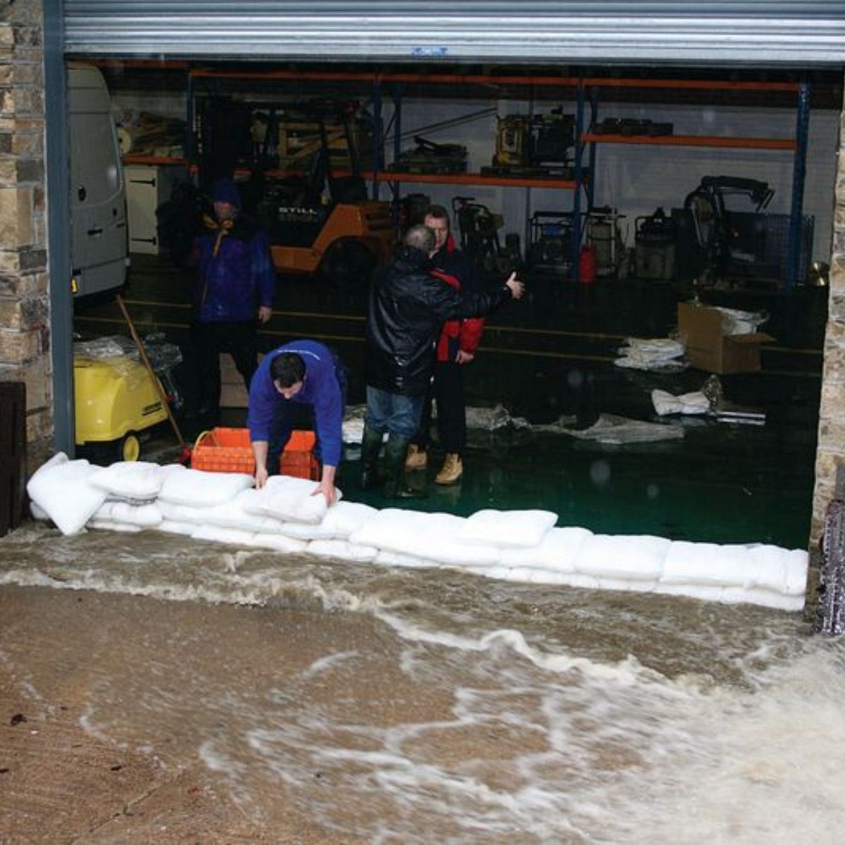 Sacchi Di Sabbia Antiallagamento - 5 Pezzi 30x70 Cm In Tela Resistente Con Lacci - Riutilizzabili - Foto 2