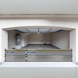 Paratia Antiallagamento modular Aquablock montaggio in luce con piantone rompitratta installazione garage Paratia Antiallagamento modular Aquablock montaggio in luce con piantone rompitratta installazione garage