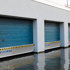 Installazione paratie antiallagamento Aquablock allagamento azienda logistica
