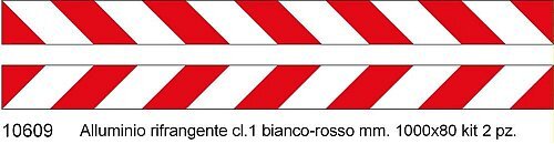 Profilo Bianco / Rosso Rifrangente Kit 2 Pezzi