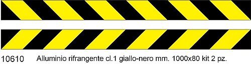 Profilo Giallo / Nero Rifrangente Kit 2 Pezzi