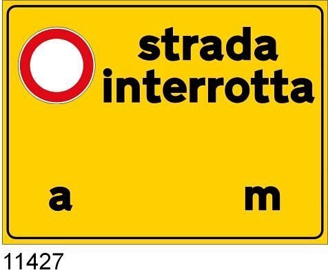Strada interrotta a m - A - Ferro CL.1 90x60 cm
