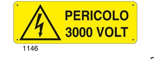 Pericolo 3000 Volt - B - Alluminio 765x270 Mm Victualia™