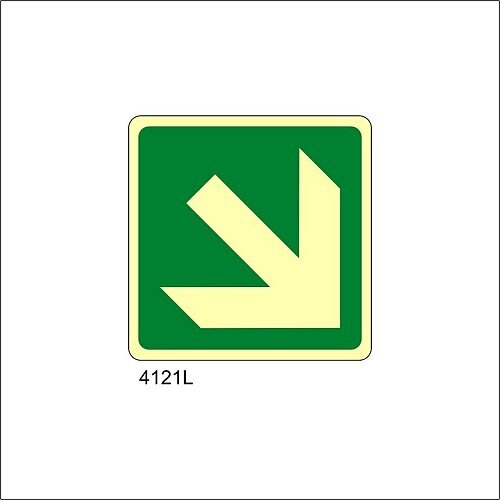 Freccia diagonale destra/sinistra Luminescente - A - Alluminio Luminescente - 120x120 mm