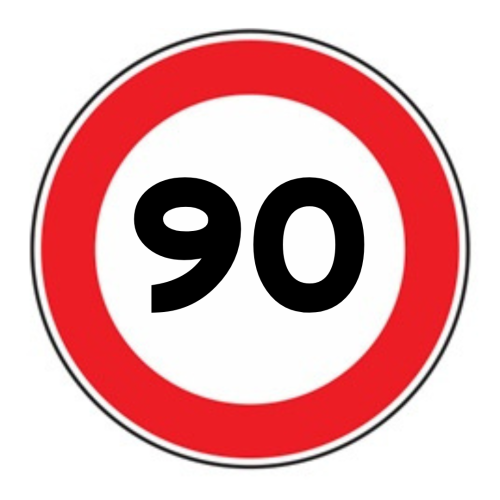 Limite massimo di velocità 90 km/h