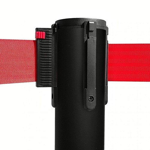 Colonnina Tendilinea Rossa con base piatta  - Nastro Rosso