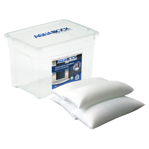 Kit 40 Sacchi Autoespandenti Antiallagamento 20x40 cm Aquablock + Box Attivazione