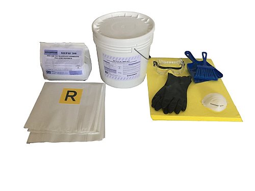 Kit antisversamento per acido solforico in secchio