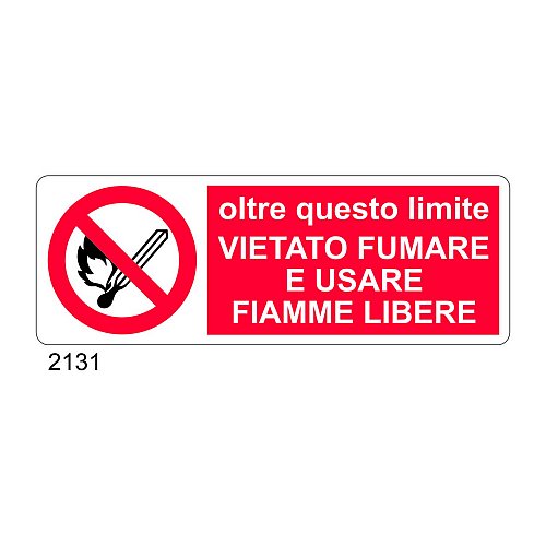 Oltre questo limite vietato fumare e usare fiamme libere - C - Alluminio 330x500 mm - Conf 10 pz.