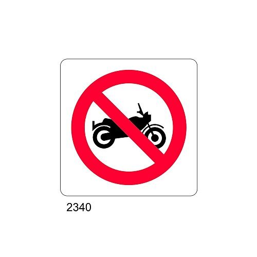 Divieto di accesso con motocicli - E - Alluminio 665x665 mm