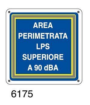 Area perimetrata lps superiore a 85dBA - D - Alluminio 370x370 mm