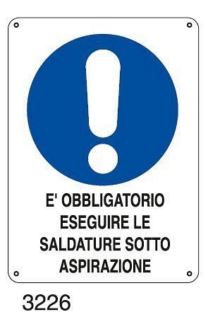 E' obbligatorio eseguire le saldature sotto aspirazione