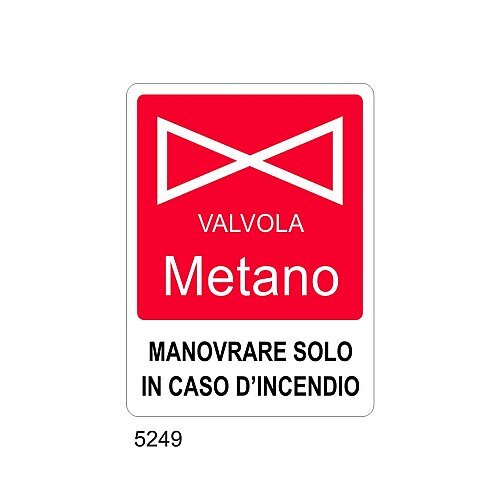 Valvola metano azionare solo in caso di incendio - A - Alluminio 120x145 mm