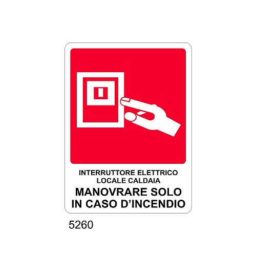 Interruttore elettrico locale caldaia - C- Alluminio 230x310 mm