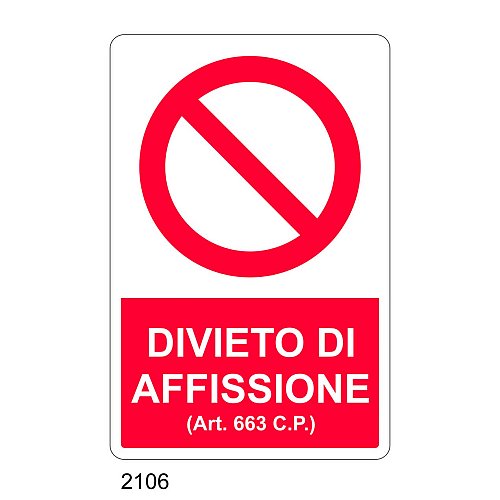 Divieto di affissione - C - Alluminio 330x500 mm