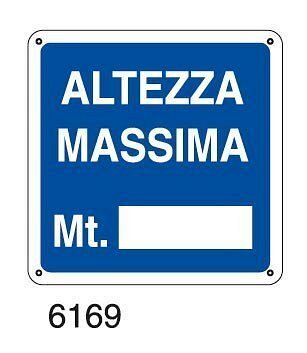 Altezza massima mt - A - PVC adesivo 120x120 mm