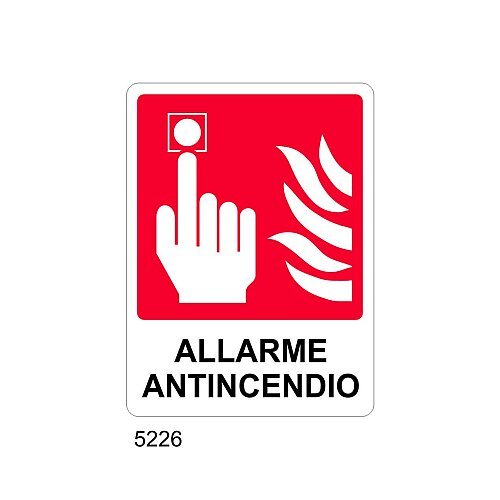 Allarme antincendio - A - Alluminio 120x145 mm