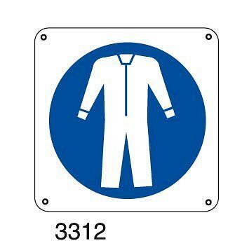 Obbligo uso indumenti protettivi - D - Alluminio 435x435 mm