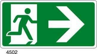 Uscita di emergenza a destra - A - Adesivo 240x120 mm