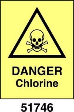 Danger chlorine - A - PVL 150x200 mm - Conf 10 pz.