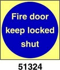 Fire door keep locked shut - porta tagliafuoco tenere chiusa - A - ADL 100x100 mm