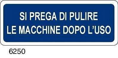 Si prega di pulire le macchine dopo l'uso