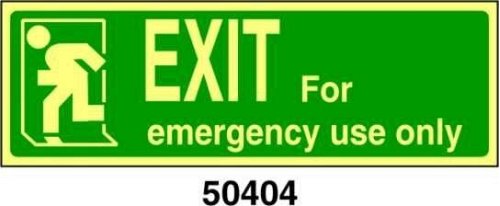 Exit for emergency use only - A - ADL 300x100 mm