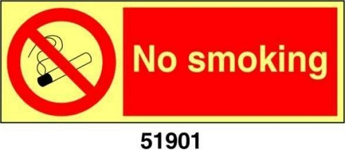 No smoking - A - ADL 200x75 mm