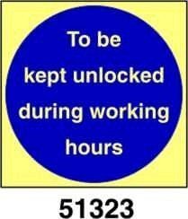 To be kept unlocked during working hours - A - ADL 100x100 mm