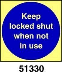 Keep locked shut when not in use - tenere chiusa quando non è in uso - A - ADL 100x100 mm