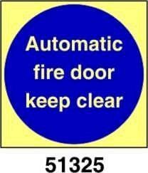 Automatic fire door keep clear - porta tagliafuoco automatica tenersi distanti - A - ADL 100x100 mm