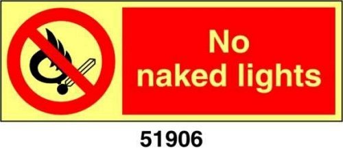 No naked lights - A - ADL 200x75 mm