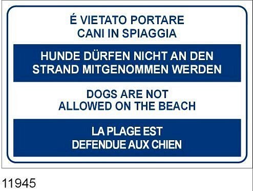 E' vietato portare cani in spiaggia - Alluminio piano