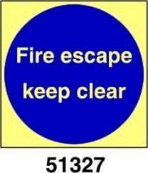Fire escape keep clear -tenersi distanti uscita di emergenza - A - ADL 100x100 mm