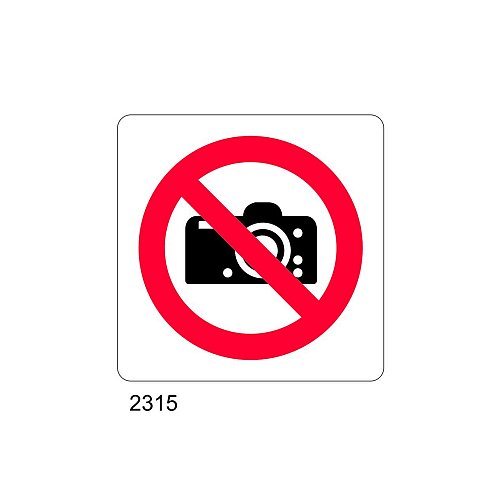 Divieto uso macchina fotografica - B - Alluminio 165x165 mm