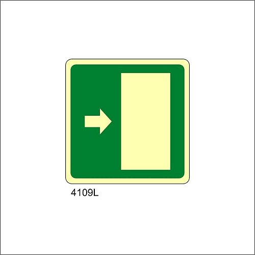 Uscita emergenza destra Luminescente - A - Adesivo Luminescente - 120x120 mm
