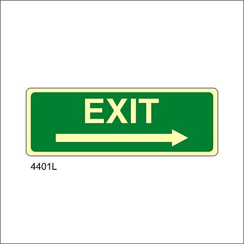 Exit freccia destra luminescente