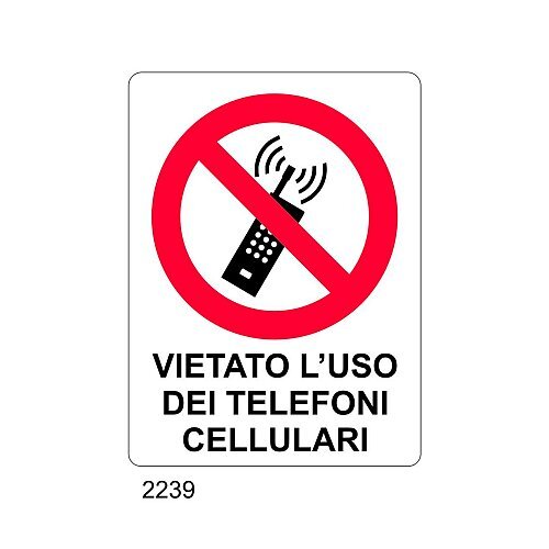 Vietato l'uso di telefoni cellulari - C - Alluminio 270x430 mm