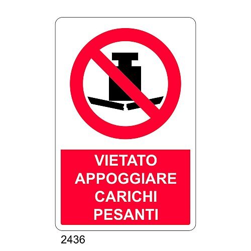 Vietato appoggiare carichi pesanti - C - Alluminio 330x500 mm