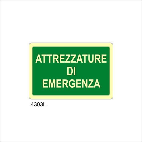Attrezzature di emergenza Luminescente - B - Alluminio Luminescente - 500x330 mm
