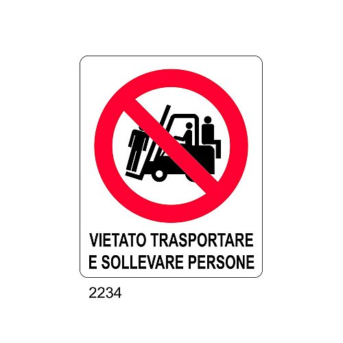 Vietato trasportare e sollevare persone