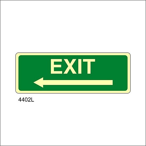Exit freccia sinistra luminescente