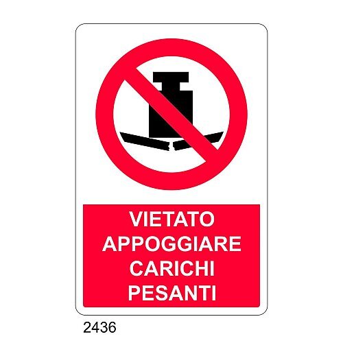 Vietato appoggiare carichi pesanti - E - Alluminio 500x700 mm
