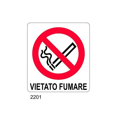 Vietato fumare - A - Alluminio 115x140 mm