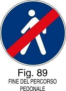 Fine del percorso pedonale