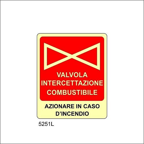Valvola intercettazione combustibile azionare in caso d'incendio Luminescente - D - Alluminio Luminescente - 370x500 mm - Conf 10 pz.