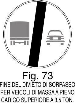 Fine del divieto di sorpasso per veicoli di massa sup. a 3,5 ton