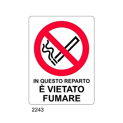 In questo reparto è vietato fumare - A - Alluminio 115x180 mm